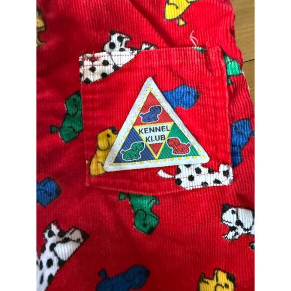 Oshkosh Kennel Klub Vintage 90s Red Puppy Overalls Kids - Picture 6 of 9